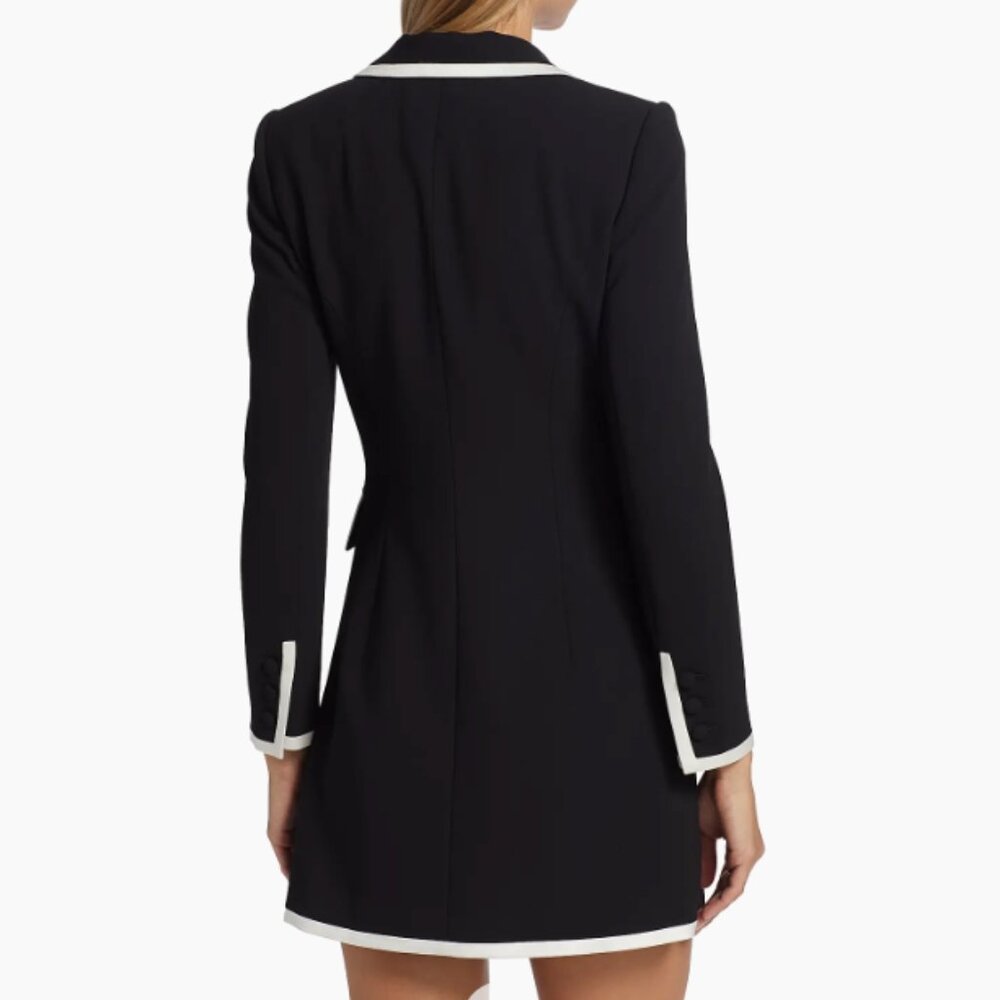 Alice + Olivia Kyrie Piped Tuxedo Dress - Picture 3 of 4